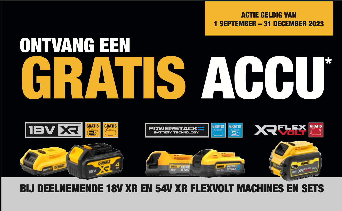 ONTVANG EEN GRATIS DeWALT ACCU