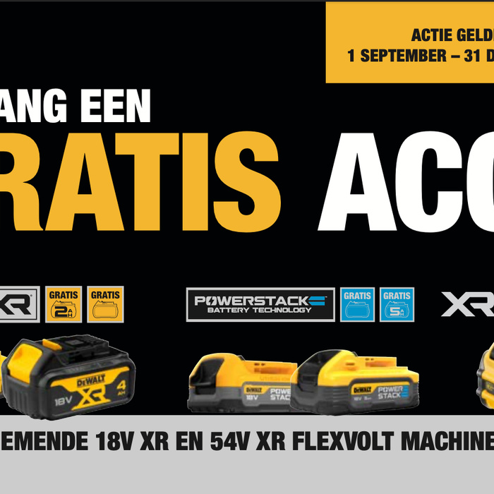 ONTVANG EEN GRATIS DeWALT ACCU
