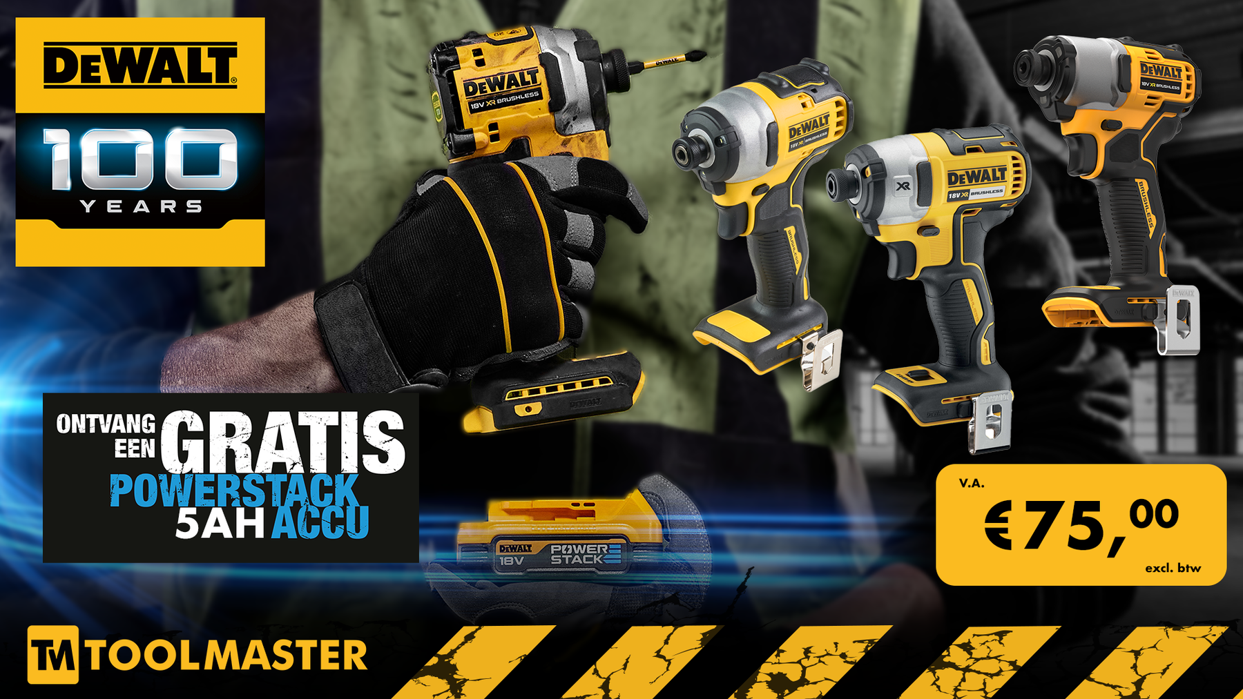 18V XR BRUSHLESS SLAGSCHROEVENDRAAIER VANAF € 75.- excl. BTW