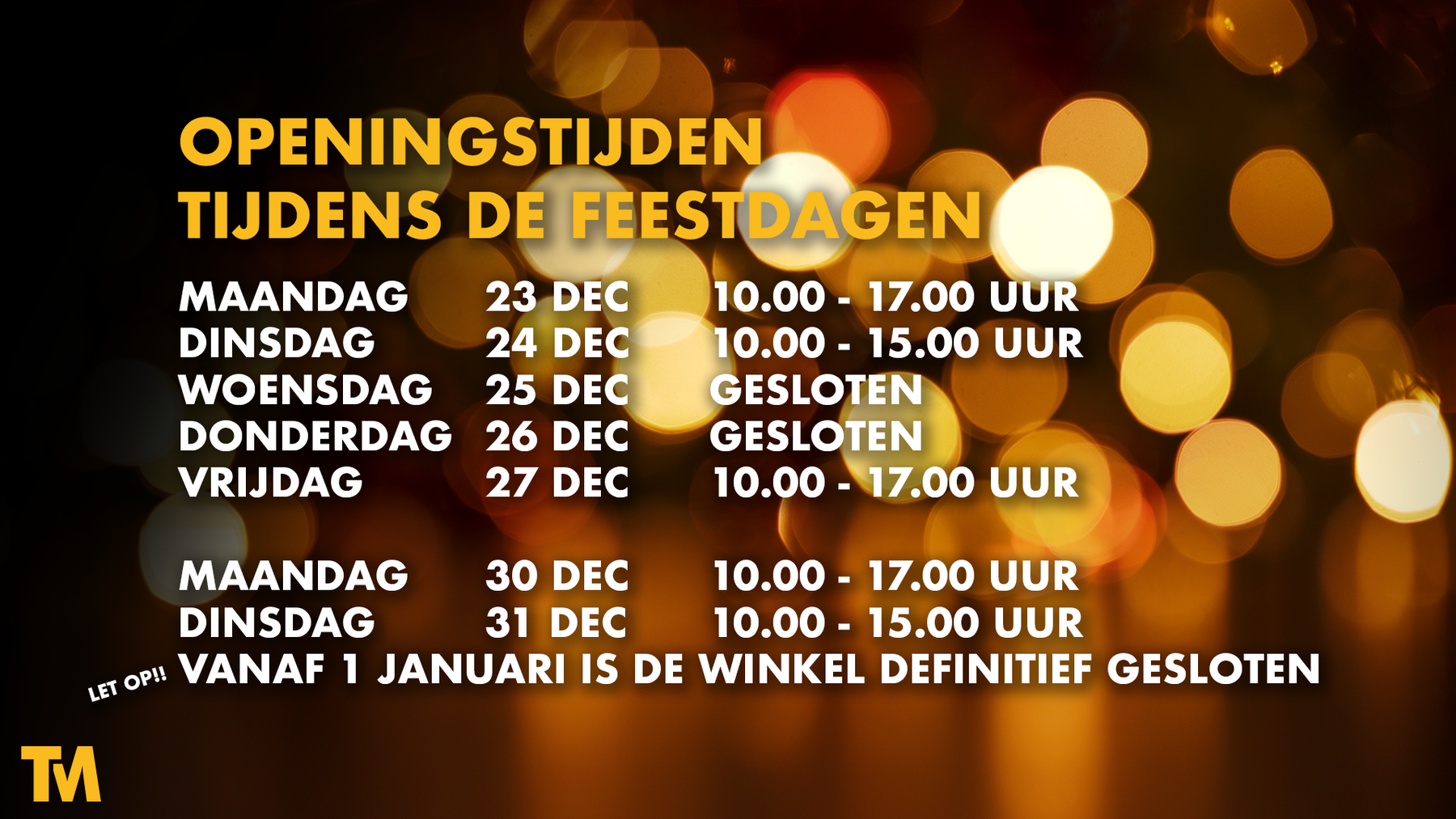 Toolmaster wenst u fijne feestdagen!